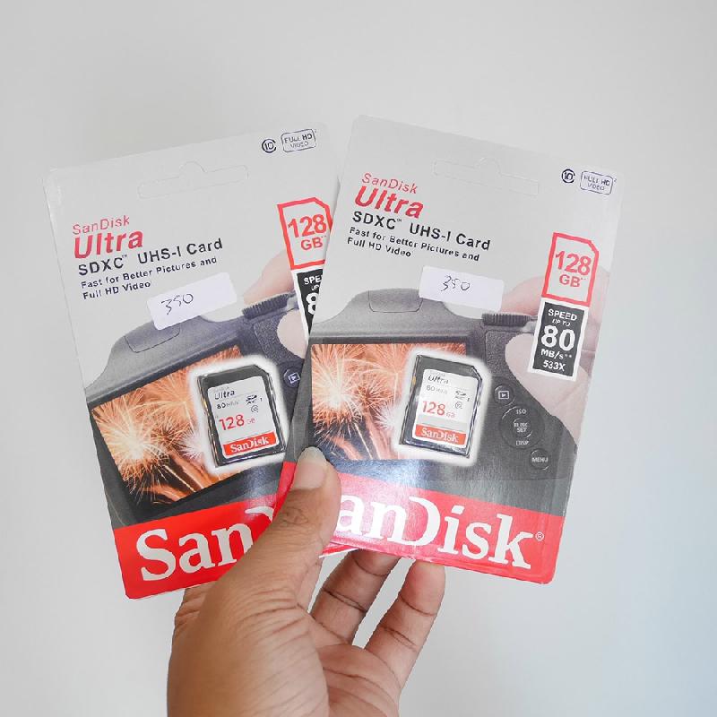 Foto NEW / BARU MEMORY KAMERA SANDISK Ultra 128Gb 80Mb/s class 10 SDXC UHS-I ke-1